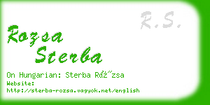 rozsa sterba business card